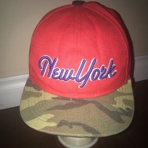 New York snapback(red/camo)